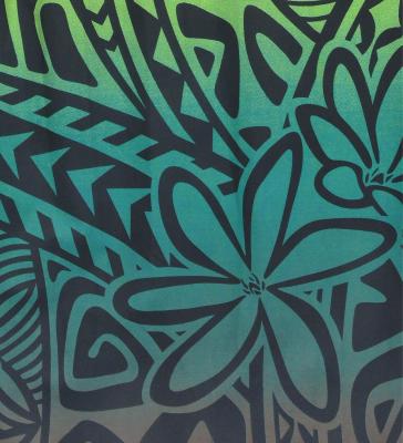 Hula Pa'u Skirt with Kahiko Print / Green&Brown / G2785