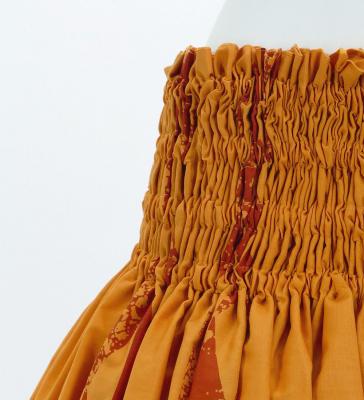 Hula Pa'u Skirt with Kahiko Print / Orange / G2789