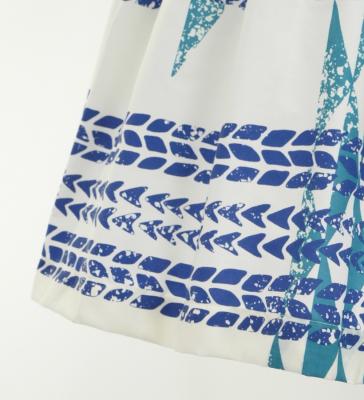 Hula Pa'u Skirt with Kahiko Print / Cream / J2791