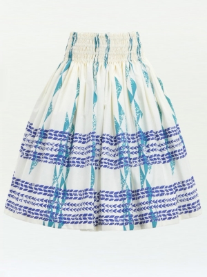 Hula Pa'u Skirt with Kahiko Print / Cream / J2791