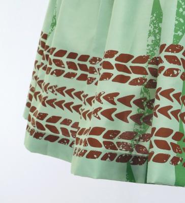 Hula Pa'u Skirt with Kahiko Print / Green / G2793