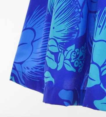 Hula Pa'u Skirt with Lehua Print / Blue / G2795
