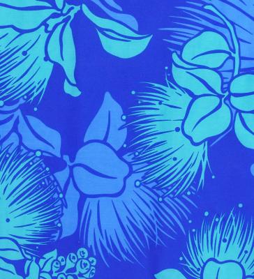 Hula Pa'u Skirt with Lehua Print / Blue / G2795
