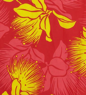 Hula Pa'u Skirt with Lehua Print / Red / G2797