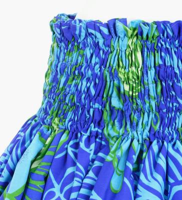 Hula Pa'u Skirt with Protea Print / Blue / G2807
