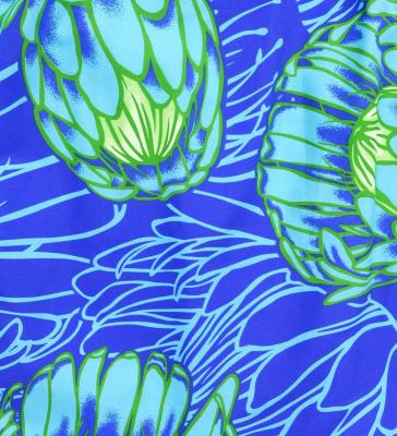 Hula Pa'u Skirt with Protea Print / Blue / G2807