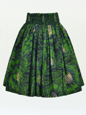 Hula Pa'u Skirt with Protea Print / Black / G2809