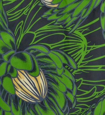 Hula Pa'u Skirt with Protea Print / Black / G2809