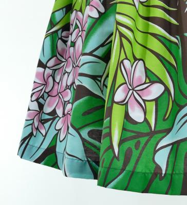 Hula Pa'u Skirt with Plumeria & Leaf Print / Brown / G2825