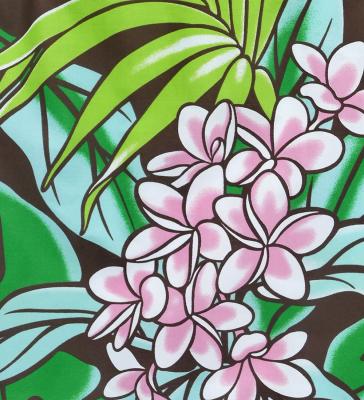 Hula Pa'u Skirt with Plumeria & Leaf Print / Brown / G2825