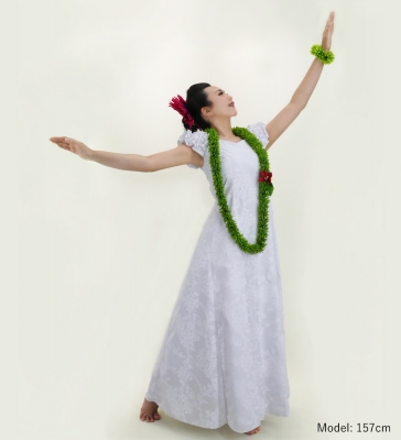 Hula Long Dress / White / G2842wh