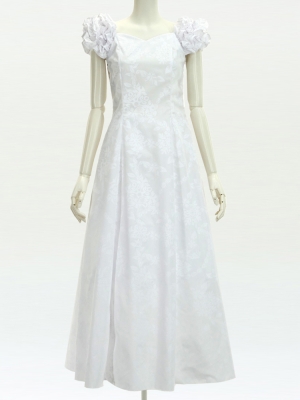 Hula Long Dress / White / G2842wh