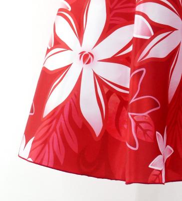 Hula Long Dress with Tiare Print / Luxury Collection / Red / J2843rd