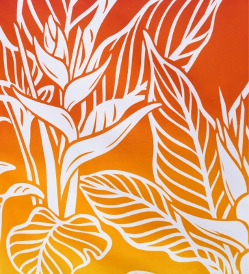 Hula Pa'u Skirt with Bird of Paradise Print / Orange & Plum /G2933