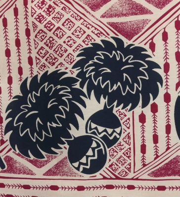 Hula Pa'u Skirt with Kahiko Print / Beige /G2937