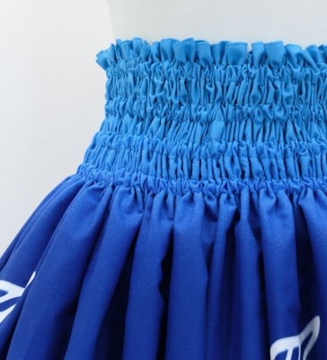 Hula Pa'u Skirt with Bird of Paradise Print / Aqua & Royal /G2939