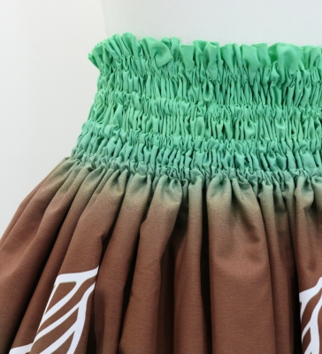 Hula Pa'u Skirt with Bird of Paradise Print / Yellow & Brown /G2941
