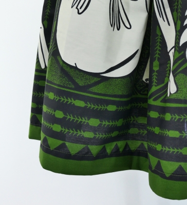 Hula Pa'u Skirt with Kahiko Print / Black /G2943
