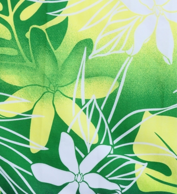Hula Pa'u Skirt with Tiare Print / Green & Yellow /G2965
