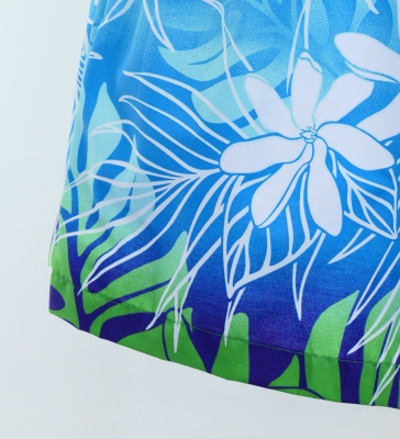 Hula Pa'u Skirt with Tiare Print / Purple & Green /G2967