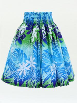 Hula Pa'u Skirt with Tiare Print / Purple & Green /G2967