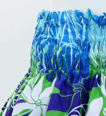 Hula Pa'u Skirt with Tiare Print / Purple & Green /G2967