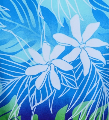 Hula Pa'u Skirt with Tiare Print / Purple & Green /G2967
