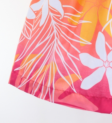 Hula Pa'u Skirt with Tiare Print / Fuchsia & Pink /G2969