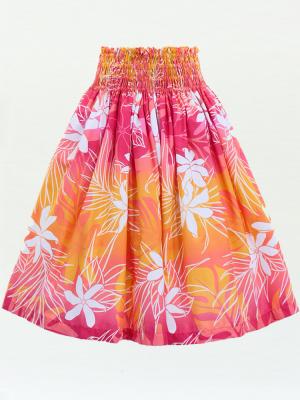 Hula Pa'u Skirt with Tiare Print / Fuchsia & Pink /G2969