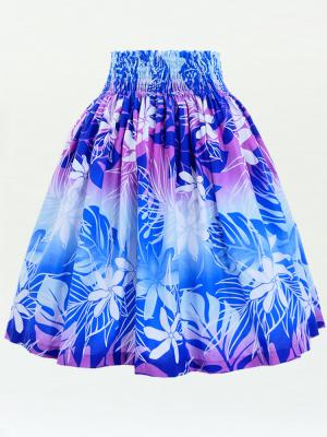 Hula Pa'u Skirt with Tiare Print / Royal Pink /G2971