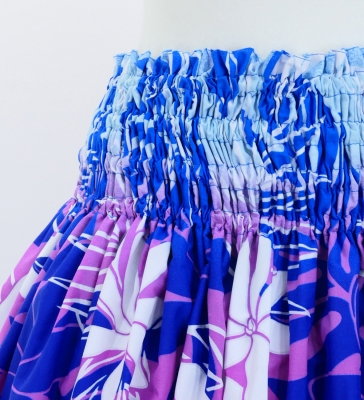 Hula Pa'u Skirt with Tiare Print / Royal Pink /G2971
