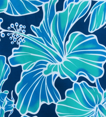 Hula Pa'u Skirt with Hibiscus Print / Teal /G2977