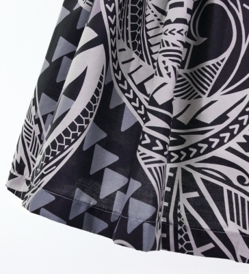 Hula Pa'u Skirt with Kahiko Print / Black /G2983