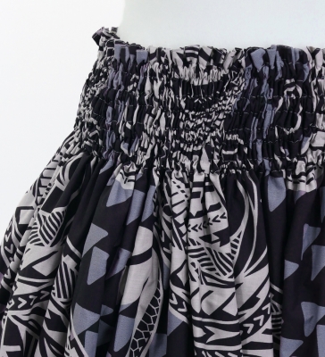 Hula Pa'u Skirt with Kahiko Print / Black /G2983