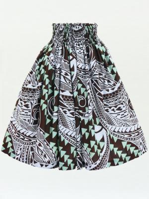 Hula Pa'u Skirt with Kahiko Print / Brown /G2985