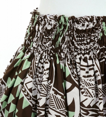 Hula Pa'u Skirt with Kahiko Print / Brown /G2985