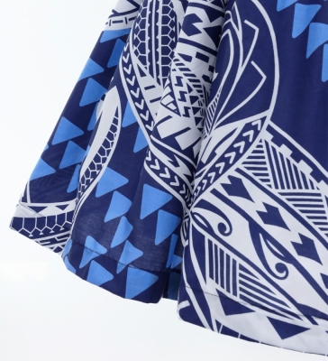 Hula Pa'u Skirt with Kahiko Print / Royal /G2987