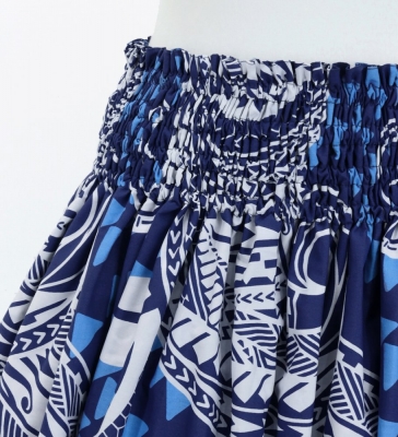Hula Pa'u Skirt with Kahiko Print / Royal /G2987