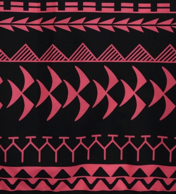 Hula Pa'u Skirt with Kahiko Print / Black & Red /G2989