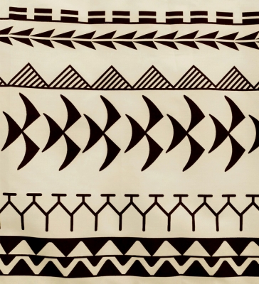 Hula Pa'u Skirt with Kahiko Print / Cream & Black /G2991
