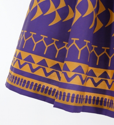 Hula Pa'u Skirt with Kahiko Print / Purple /G2993