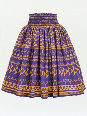 Hula Pa'u Skirt with Kahiko Print / Purple /G2993