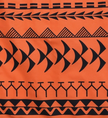 Hula Pa'u Skirt with Kahiko Print / Orange /G2995