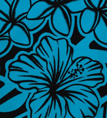 Hula Pa'u Skirt with Kahiko Print / Blue & Black /G3001
