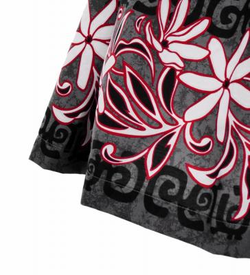 Hula Pa'u Skirt with Tiare Print / Black /J3005