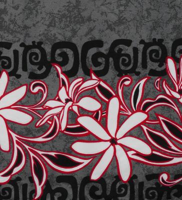 Hula Pa'u Skirt with Tiare Print / Black /J3005