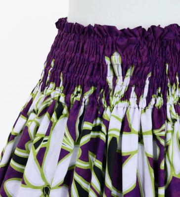 Hula Pa'u Skirt with Tiare Print / Purple /J3007