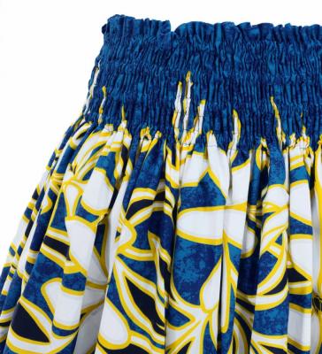 Hula Pa'u Skirt with Tiare Print / Blue /G3011