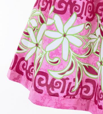 Hula Pa'u Skirt with Tiare Print / Pink /G3013