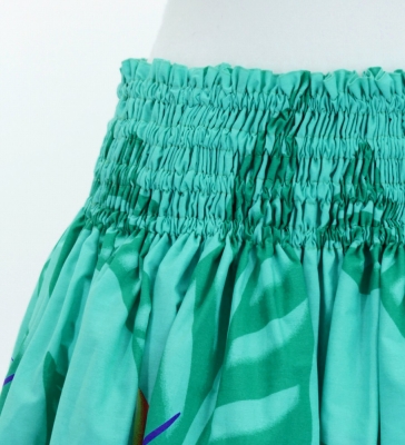 Hula Pa'u Skirt with Bird of Paradise Print / Sea Green /J3029